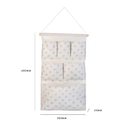 None Flexi Storage Kids 6 Pocket Hanging Organiser - White & Grey Polka Dot -Keter Store 13277671 4594946440351293