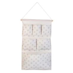 None Flexi Storage Kids 6 Pocket Hanging Organiser - White & Grey Polka Dot -Keter Store 13277671 5944929069443841