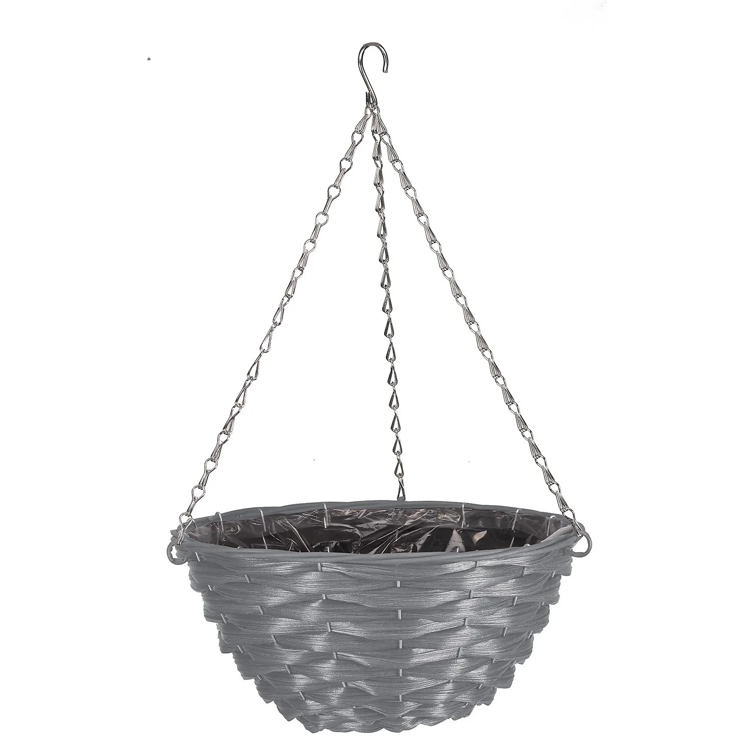 14in Faux Rattan Hanging Basket - Slate 14in Faux Rattan Hanging Basket - Slate -Keter Store 13280791 1454933436764653