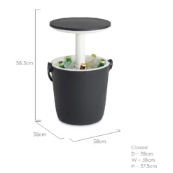 Keter GoBar Outdoor Ice Cooler Table Garden Furniture - Dark Grey / Cream -Keter Store 13412933 6674910901778806