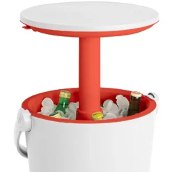 Keter GoBar Outdoor Ice Cooler Table Garden Furniture - Red / White -Keter Store 13412934 7814910901693408