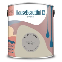 House Beautiful Durable Matt Emulsion Multi-Surface Paint Mono Tones MT.05 - 2.5L -Keter Store 13419374 7504941020520618