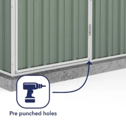 Absco 5 X 3ft Space Saver Metal Pent Shed - Green -Keter Store 13440828 1214929164352528