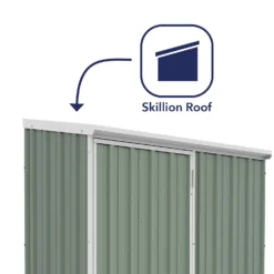 Absco 5 X 3ft Space Saver Metal Pent Shed - Green -Keter Store 13440828 3484929164219292