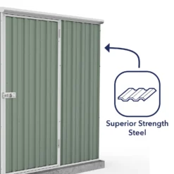 Absco 5 X 3ft Space Saver Metal Pent Shed - Green -Keter Store 13440828 4804929164412816