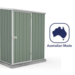 Absco 5 X 3ft Space Saver Metal Pent Shed - Green -Keter Store 13440828 9664929164479356