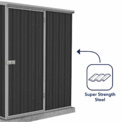 Absco 5 X 3ft Space Saver Metal Pent Shed - Dark Grey -Keter Store 13440829 1304929186558870