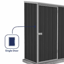 Absco 5 X 3ft Space Saver Metal Pent Shed - Dark Grey -Keter Store 13440829 2374929186487290