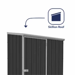 Absco 5 X 3ft Space Saver Metal Pent Shed - Dark Grey -Keter Store 13440829 5564929186451659