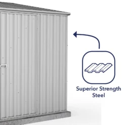 Absco 7.5 X 5ft Space Saver Metal Pent Shed - Zinc -Keter Store 13440831 3454929185766519