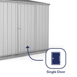 Absco 7.5 X 5ft Space Saver Metal Pent Shed - Zinc -Keter Store 13440831 7744929185711439