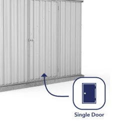 Absco 7.5 X 3ft Space Saver Metal Pent Shed - Zinc -Keter Store 13440836 1685027360486166