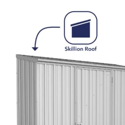Absco 7.5 X 3ft Space Saver Metal Pent Shed - Zinc -Keter Store 13440836 1835027360464161