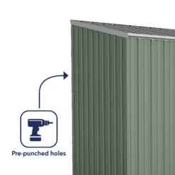 Absco 10 X 5ft Space Saver Metal Pent Shed - Green -Keter Store 13440844 2034929185692095