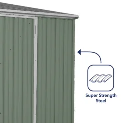 Absco 10 X 5ft Space Saver Metal Pent Shed - Green -Keter Store 13440844 4854929185755203