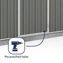 Absco 7.5 X 3ft Space Saver Metal Pent Shed - Grey -Keter Store 13440845 1244929185726193