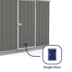 Absco 7.5 X 3ft Space Saver Metal Pent Shed - Grey -Keter Store 13440845 4884929185674689