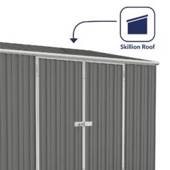 Absco 10 X 5ft Space Saver Metal Pent Shed - Grey -Keter Store 13440846 1754929186007695