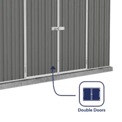 Absco 10 X 5ft Space Saver Metal Pent Shed - Grey -Keter Store 13440846 5694929186068241