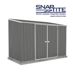 Absco 10 X 5ft Space Saver Metal Pent Shed - Grey -Keter Store 13440846 6954929186289005