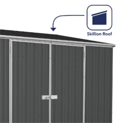 Absco 10 X 5ft Space Saver Metal Pent Shed - Dark Grey -Keter Store 13440849 1144929186069543