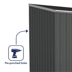 Absco 10 X 5ft Space Saver Metal Pent Shed - Dark Grey -Keter Store 13440849 1434929186189558