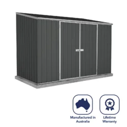 Absco 10 X 5ft Space Saver Metal Pent Shed - Dark Grey -Keter Store 13440849 1444929186313056