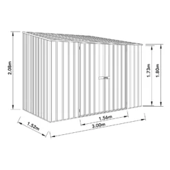 Absco 10 X 5ft Space Saver Metal Pent Shed - Dark Grey -Keter Store 13440849 1854929186015090