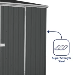 Absco 10 X 5ft Space Saver Metal Pent Shed - Dark Grey -Keter Store 13440849 4364929186251568