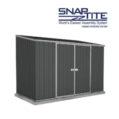 Absco 10 X 5ft Space Saver Metal Pent Shed - Dark Grey -Keter Store 13440849 5244929186368769