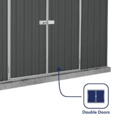 Absco 10 X 5ft Space Saver Metal Pent Shed - Dark Grey -Keter Store 13440849 6214929186122916