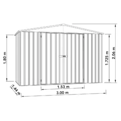 Absco 10 X 5ft Regent Metal Apex Shed - Grey -Keter Store 13440854 1894929164205957