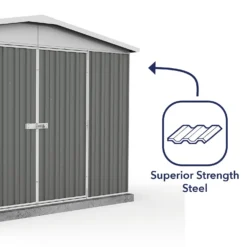 Absco 10 X 5ft Regent Metal Apex Shed - Grey -Keter Store 13440854 9994929164459265