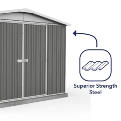 Absco 10 X 7ft Regent Metal Apex Shed - Grey -Keter Store 13440855 1224931188634172