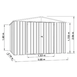 Absco 10 X 7ft Regent Metal Apex Shed - Grey -Keter Store 13440855 1924931188726377