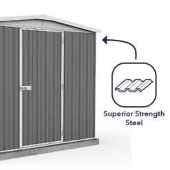 Absco 7.5 X 5ft Regent Metal Apex Shed - Grey -Keter Store 13440860 1034929163842015