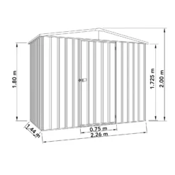 Absco 7.5 X 5ft Regent Metal Apex Shed - Grey -Keter Store 13440860 1374929163565112