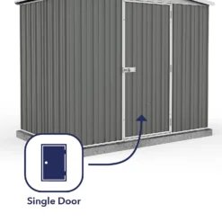 Absco 7.5 X 5ft Regent Metal Apex Shed - Grey -Keter Store 13440860 1444929163722597