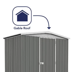 Absco 7.5 X 5ft Regent Metal Apex Shed - Grey -Keter Store 13440860 2044929163652769