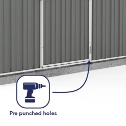 Absco 7.5 X 5ft Regent Metal Apex Shed - Grey -Keter Store 13440860 8274929163798899