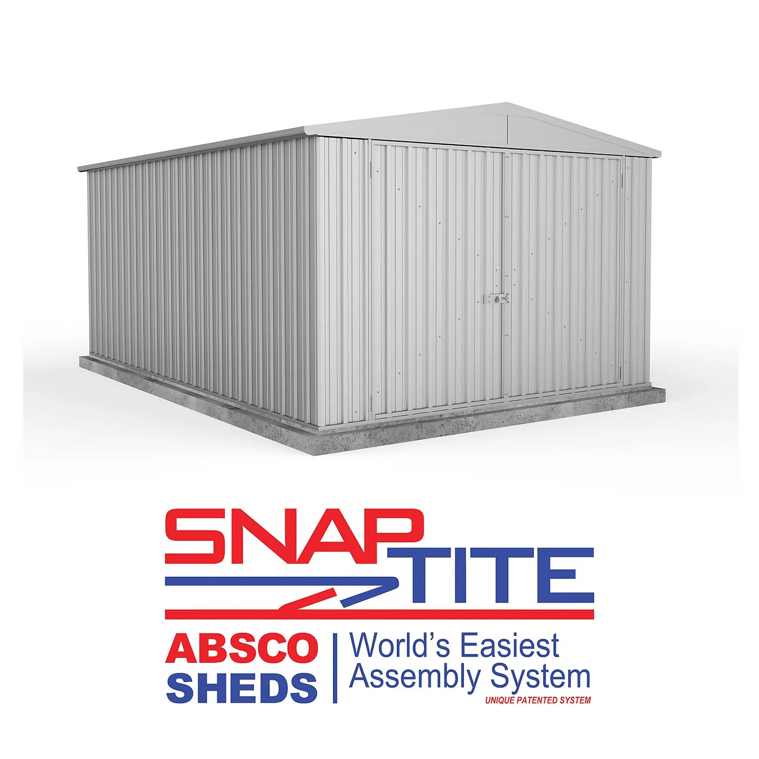 Absco 10 x 15ft Utility Workshop Apex Metal Shed - Zinc Absco 10 X 15ft Utility Workshop Apex Metal Shed - Zinc -Keter Store 13440863 1314929163508658