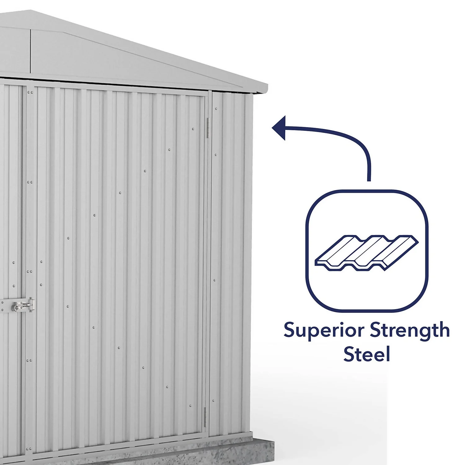 Absco 10 x 15ft Utility Workshop Apex Metal Shed - Zinc Absco 10 X 15ft Utility Workshop Apex Metal Shed - Zinc -Keter Store 13440863 3424929163892004
