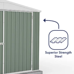 Absco 10x20ft Utility Workshop Apex Metal Shed - Green -Keter Store 13440864 1034929163940589