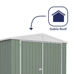 Absco 10 X 15ft Utility Workshop Apex Metal Shed - Green -Keter Store 13440865 1874929164280204