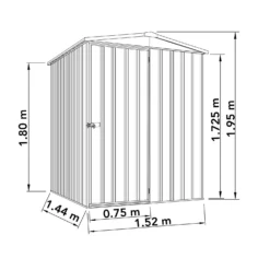 Absco 5 X 5ft Regent Metal Apex Shed - Grey -Keter Store 13440867 1134929163611822