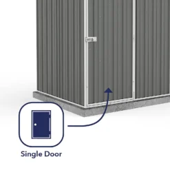 Absco 5 X 5ft Regent Metal Apex Shed - Grey -Keter Store 13440867 1224929163765914