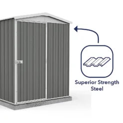 Absco 5 X 5ft Regent Metal Apex Shed - Grey -Keter Store 13440867 1554929163936920