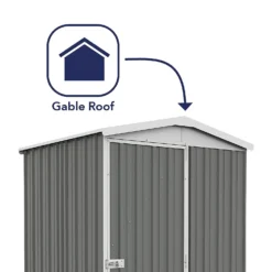 Absco 5 X 5ft Regent Metal Apex Shed - Grey -Keter Store 13440867 3914929163692579