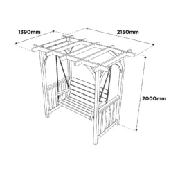 Anchor Fast FSC Milldale Swing Seat With Arbour -Keter Store 13452039 9644931991531747