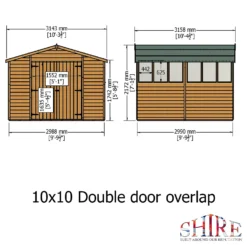 Shire 10 X 10ft Double Door Overlap Garden Shed -Keter Store 13505230 2144926473655921